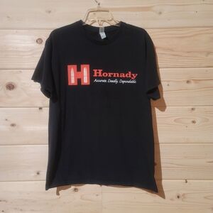 Men's Gildan Hornady Black Short Sleeve Tee Size L 21x28